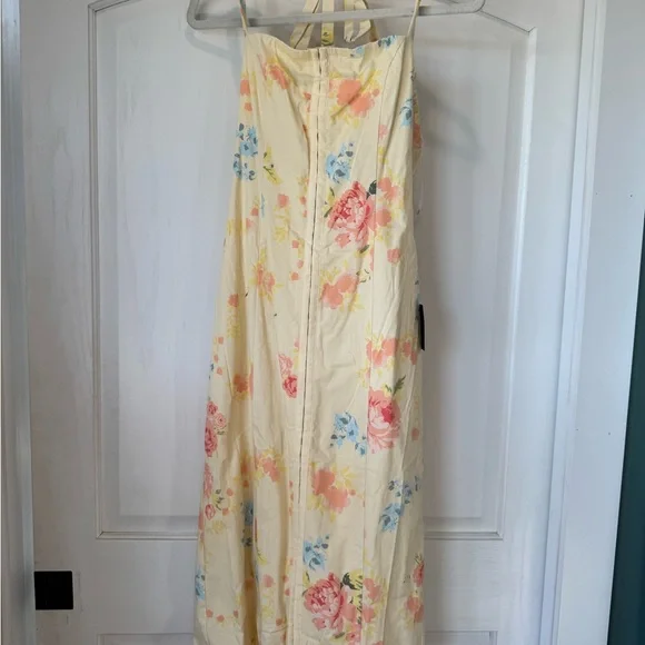 Lulu's Floral Maxi Dress in Yellow and Pink - Picture 4 of 6